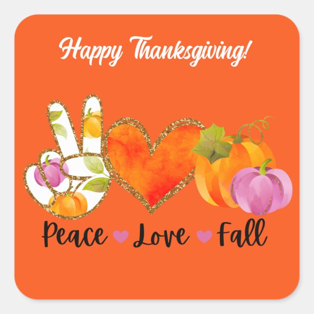 Die Liebe des Friedens im Herbst Quadratischer Aufkleber (Vorderseite)