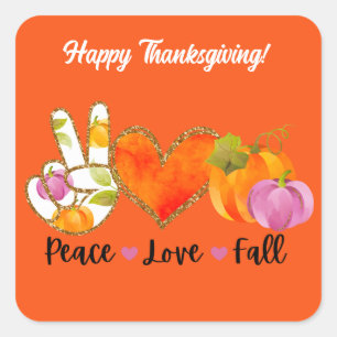 Die Liebe des Friedens im Herbst Quadratischer Aufkleber