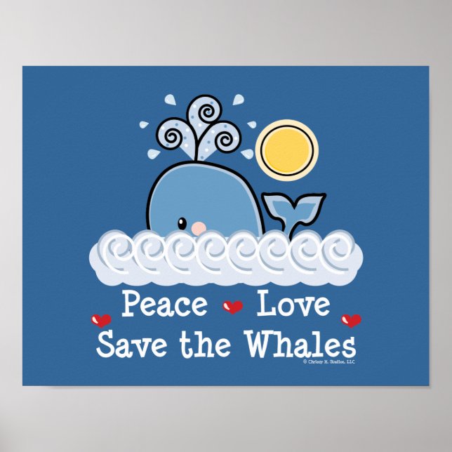 Die Liebe des Friedens Rette das Whales-Poster Poster (Vorne)