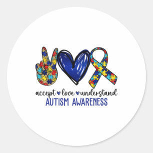 Die Liebe des Friedens und die Sensibilisierung fü Runder Aufkleber