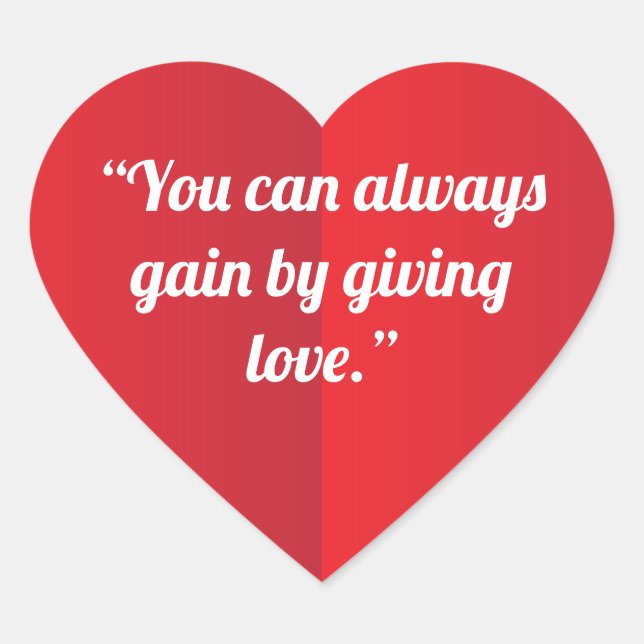 Die Liebe des Herzens ist genau für dich. Aufklebe Herz-Aufkleber (Vorderseite)