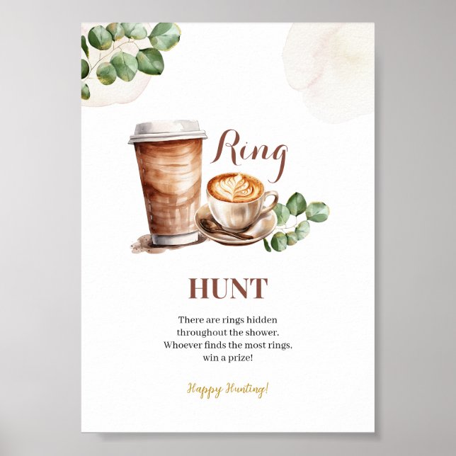 Die Liebe des Kaffees ist das "Breing Ring Hunt Ga Poster (Vorne)