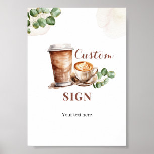 Die Liebe des Kaffees ist das Zeichen für kundensp Poster