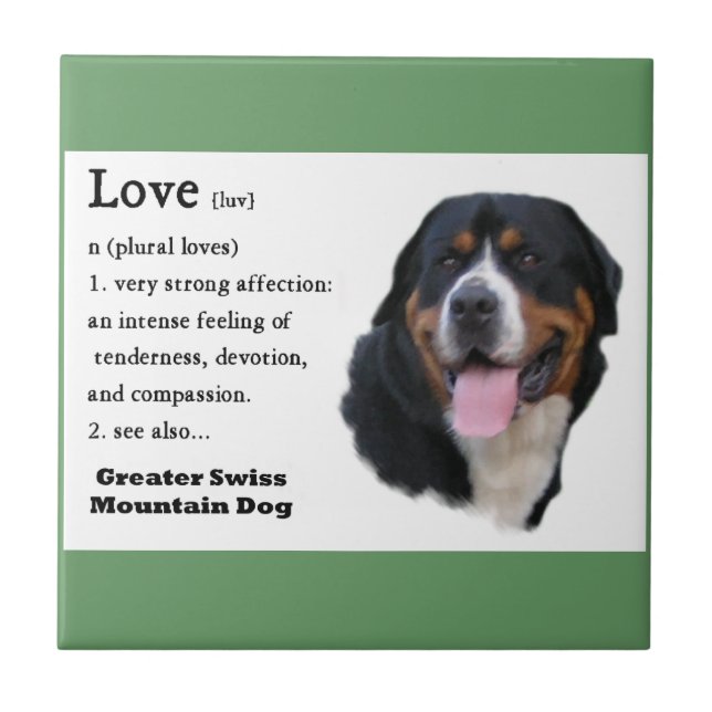 Die Liebe des Schweizer Hundes ist... Fliese (Vorderseite)