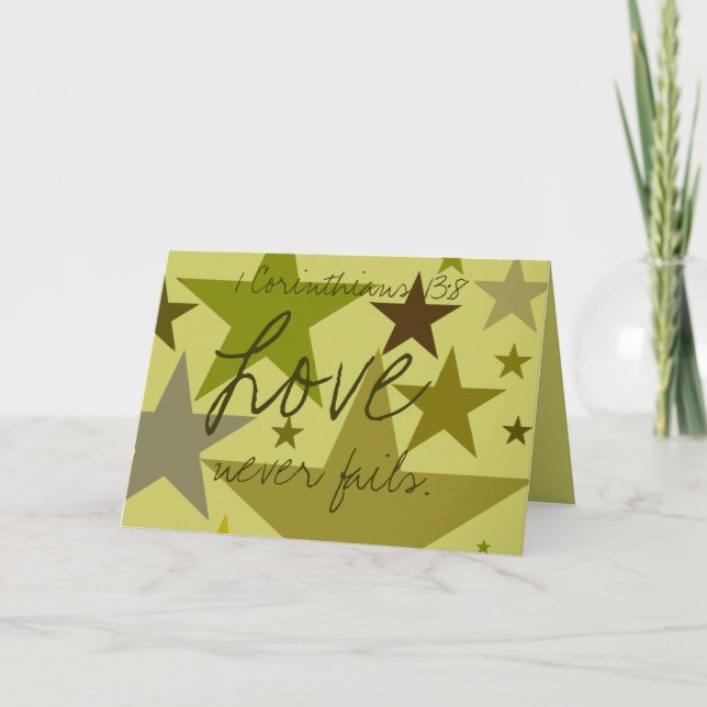 Die Liebe des Vaters Versage nie 1 Cor. 13:8- Karte (Vorderseite)