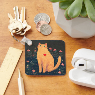 Die Liebe einer Katze, ein Zitat von Charles Dicke Schlüsselanhänger