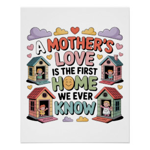 Die Liebe einer Mutter ist das erste Zuhause, das  Poster