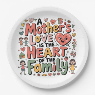 Die Liebe einer Mutter ist das Herz der Familie Pappteller