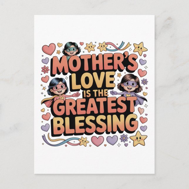 Die Liebe einer Mutter ist der größte Segen Postkarte (Vorderseite)