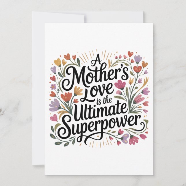 Die Liebe einer Mutter ist die ultimative Superkra Einladung (Vorderseite)