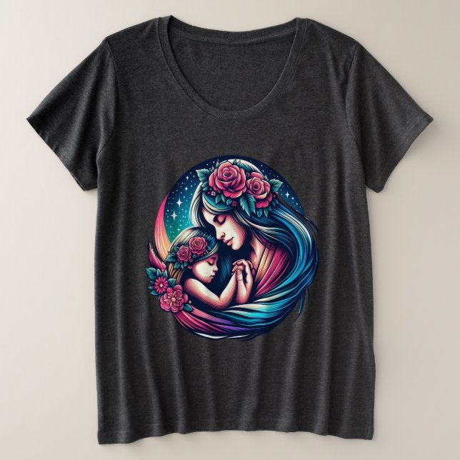 'Die Liebe einer Mutter ist für immer' Große Größe T-Shirt (Design vorne)