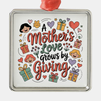 Die Liebe einer Mutter wächst durch Geben Ornament Aus Metall