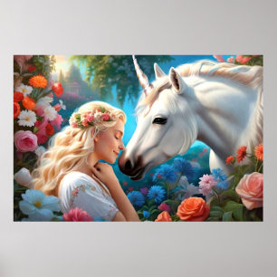 Die Liebe einer Prinzessin für ihr Einhorn Poster