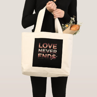 DIE LIEBE ENDET NIE JUMBO STOFFBEUTEL