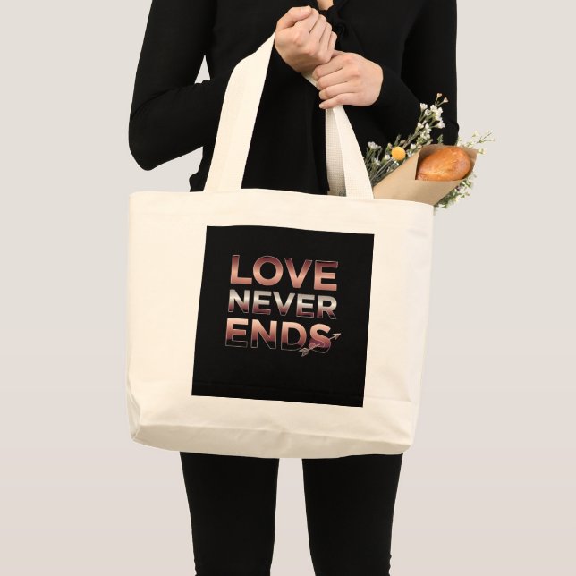DIE LIEBE ENDET NIE JUMBO STOFFBEUTEL (Vorderseite (Produkt))