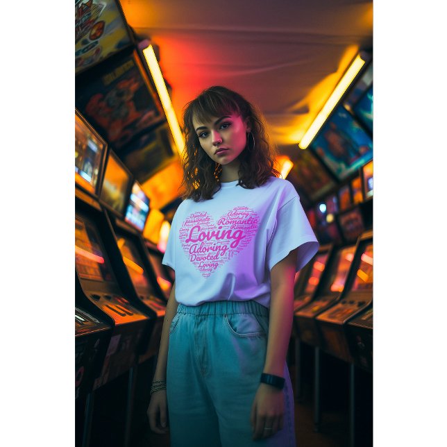 Die Liebe Fuchsia Herz Shapecloud Kunst T-Shirt (Von Creator hochgeladen)