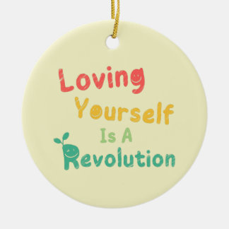 Die Liebe für sich ist eine Revolution [FunCan] T  Keramik Ornament