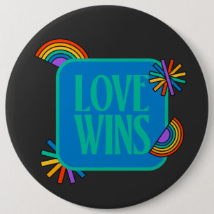 Die Liebe gewinnt. Gay rainbow lgbtq Button