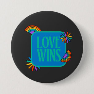 Die Liebe gewinnt. Gay Regenbogen lgbtq Button