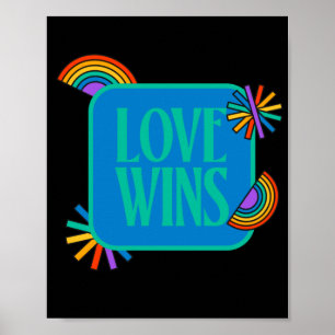 Die Liebe gewinnt. Gay Regenbogen lgbtq Poster