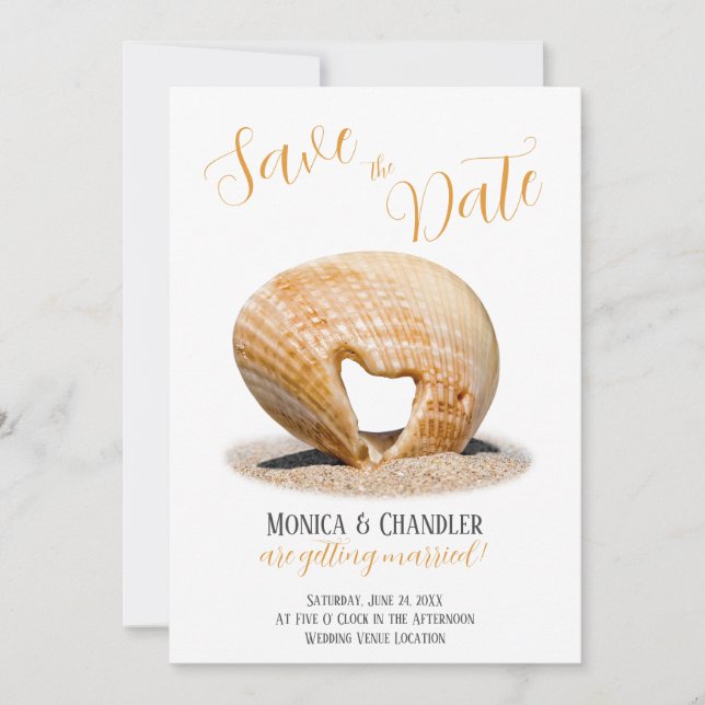Die Liebe Herz Muschel, Hochzeit, Save the Date (Vorderseite)