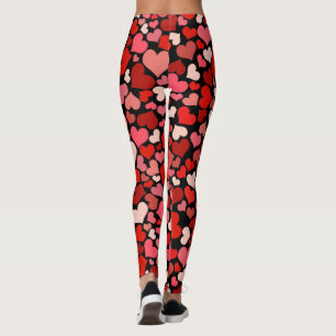 Die Liebe-Herzenrote rosa Valentines des Amors auf Leggings