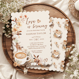 Die Liebe ist die Brewing Boho Kaffee Bridal Dusch Einladung