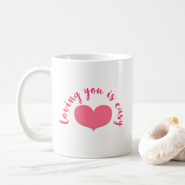 Die Liebe ist ein einfacher romantischer Zitat Val Kaffeetasse (Mit Donut)