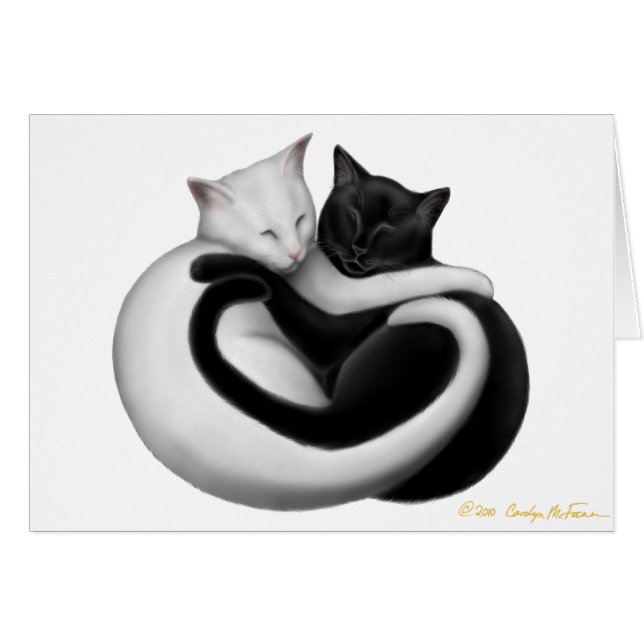 Die Liebe-Katzen-Karte (Vorderseite (Horizontal))