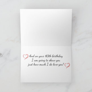 **DIE LIEBE MEINES LEBENS** 40. GEBURTSTAG WÜNSCHE KARTE