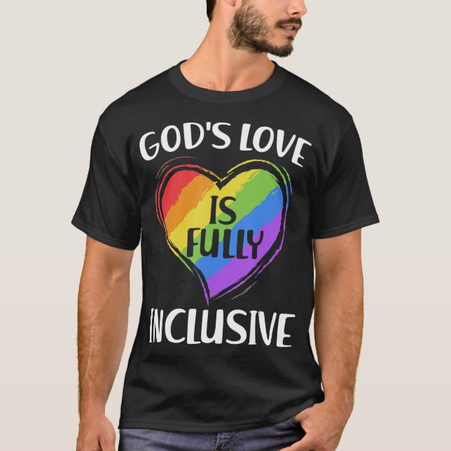 Die Liebe von Gütern umfasst alle Christlichen LGB T-Shirt (Vorderseite)
