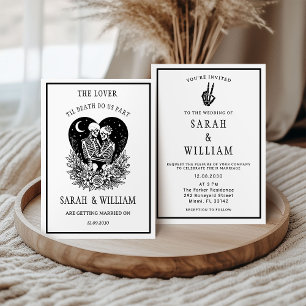 Die Liebenden, Himmelssterne, Hochzeitsskelett Einladung