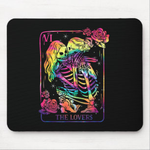 Die Liebenden Tarotkarte Goth Tie Dye küssende Les Mousepad