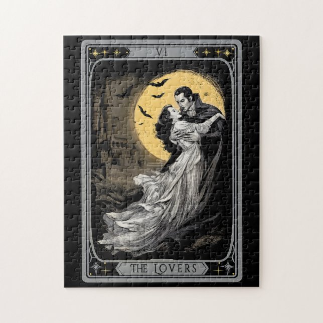 Die Liebenden Tarotkarte – Gothic Vampire Dracula  Puzzle (Vertikal)