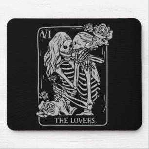 Die Liebenden Tarotkarte Okkult Goth küssende Lesb Mousepad
