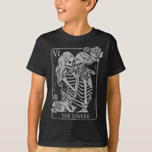 Die Liebenden Tarotkarte Okkult Goth küssende Lesb T-Shirt