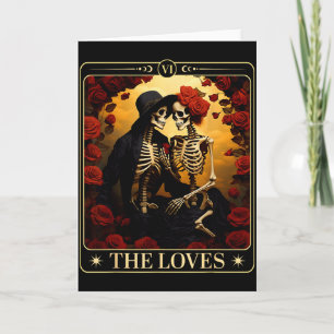 Die Liebenden Tarotkarte Skelett Valentinstag Hall Karte