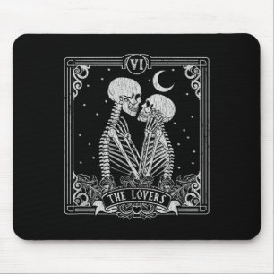 Die Liebenden Tarotkarte Skelett Valentinstag Hall Mousepad