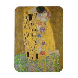 Die Liebenden, umschlungen von Gustav Klimt Magnet