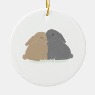 Die Liebeskaninchen Keramik Ornament