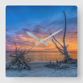 Die Liebhaber-Bäume Quadratische Wanduhr