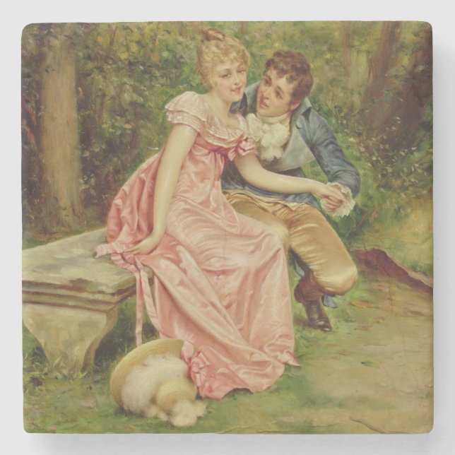 Die Liebhaber (Öl auf Leinwand) Steinuntersetzer (Vorderseite)