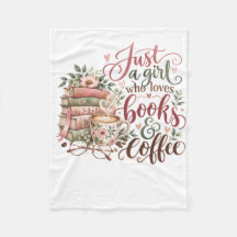 Die Liebhaberin von Büchern und Kaffee Fleece-Deck