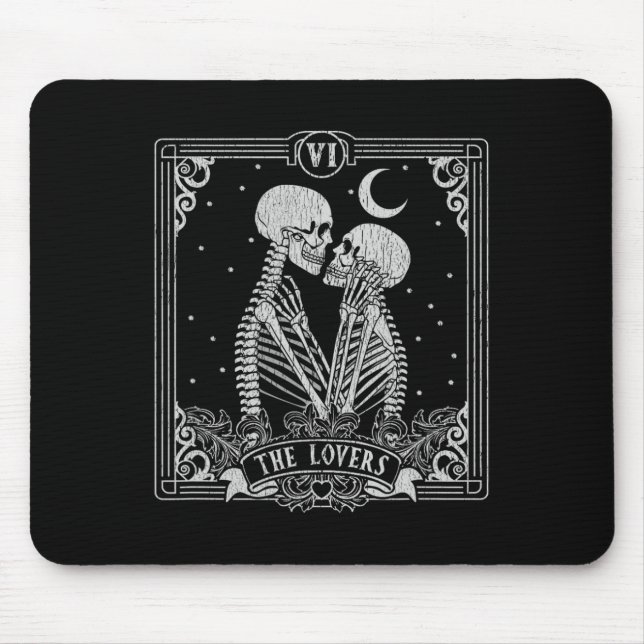 Die Lieblings-Tarot-Karte Skeleton Valentines Hall Mousepad (Vorne)