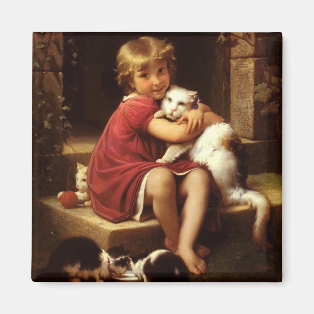 Die Lieblingskatze des jungen Mädchens (Perrault) Magnet (Vorne)