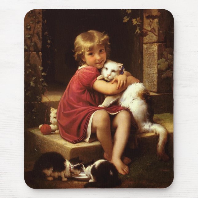 Die Lieblingskatze des jungen Mädchens (Perrault) Mousepad (Vorne)