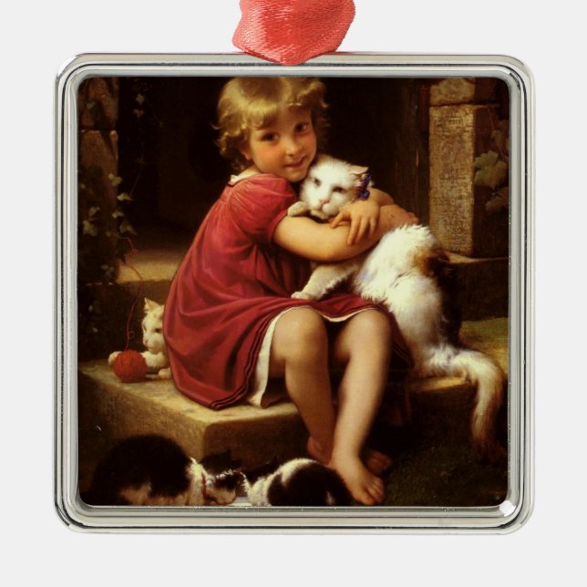 Die Lieblingskatze des jungen Mädchens (Perrault) Ornament Aus Metall (Vorne)