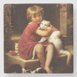 Die Lieblingskatze des jungen Mädchens (Perrault) Steinuntersetzer