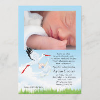 Die Lieferungs-Foto-Posten-Baby-Dusche des Storchs