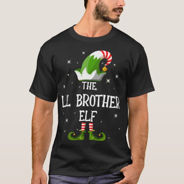 Die Lil Bruder Elf Familie passt Weihnachten T-Shirt (Vorderseite)